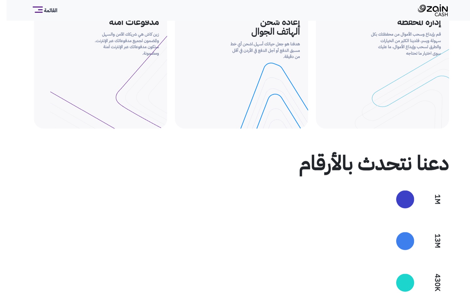 ZainCash campaign landing page